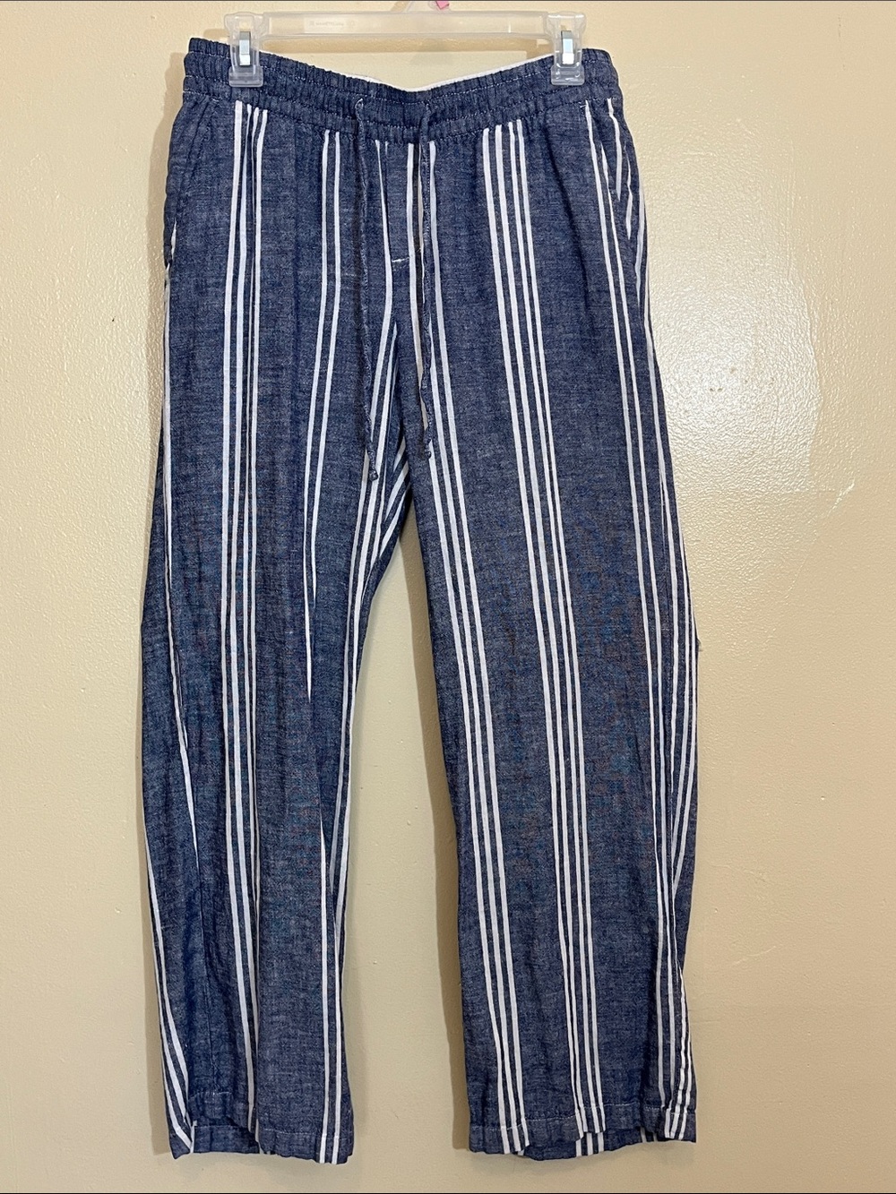 Mossimo Supply Co. Navy & White Vertical Stripe Joggers